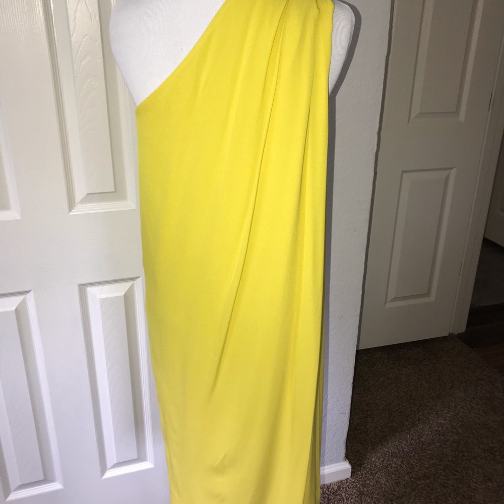 One shoulder draped dress